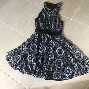 Navy blue lace junior dress